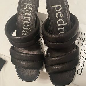 Pedro Garcia Black Slide Sandals